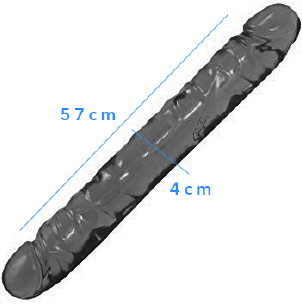 Black Real Feel 22 Inch (57cm) double ended Dildo Sex toy E9