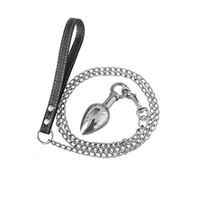 Anal Butt Plug with Leash and Chain BDSM Bondage Adult Toy