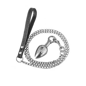 Anal Butt Plug with Leash and Chain BDSM Bondage Adult Toy