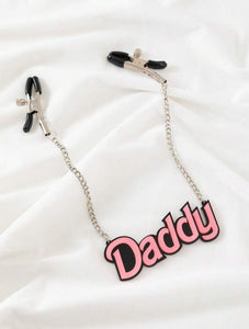 Daddy’s Girl Nipple Clamps Daddy Adjustable with Chain BDSM