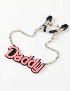 Daddy’s Girl Nipple Clamps Daddy Adjustable with Chain BDSM