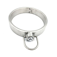 Stainless Steel Neck Collar Bondage BDSM Restraints Pressing Lock with Keys